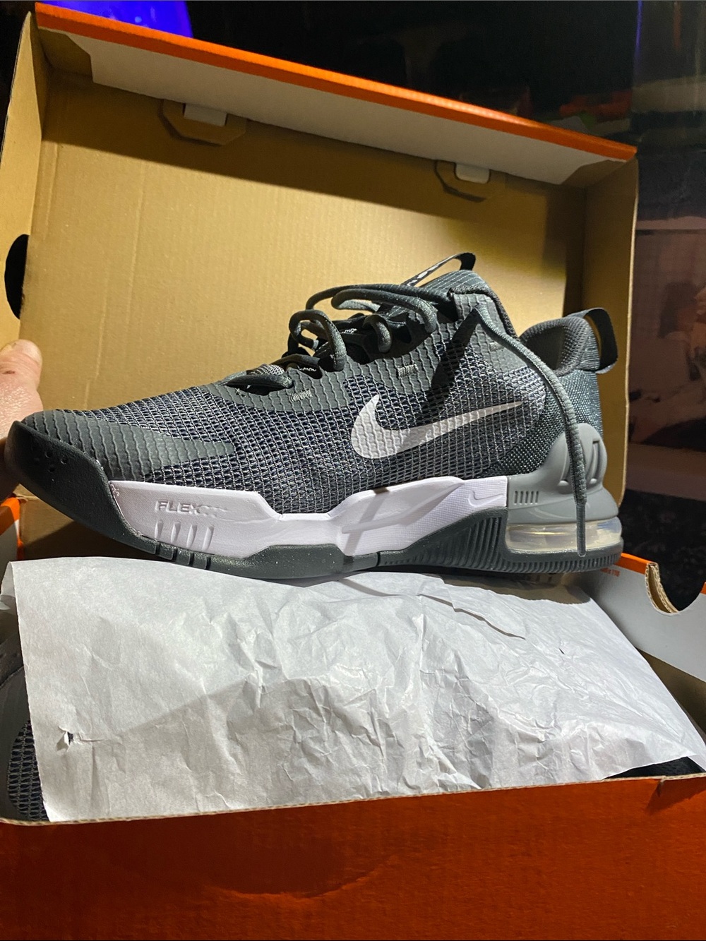 Nike Grey and White Men's Training Sneaker